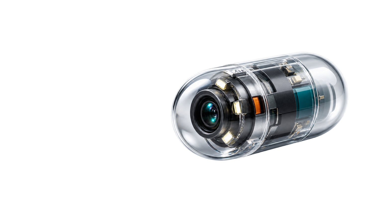 Capsule endoscope with visible optical camera