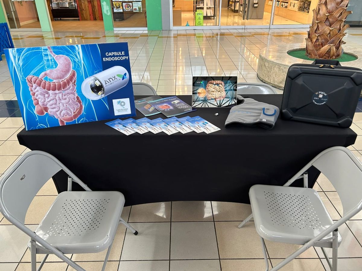 Capsule endoscopy information table at the Guam Regional Medical City health fair